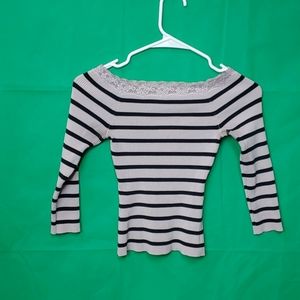 Bebe purple and black stripe with lace size small